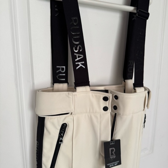 Rudsak limited edition messa ski pant with logo straps in cream white size S - Picture 6 of 16